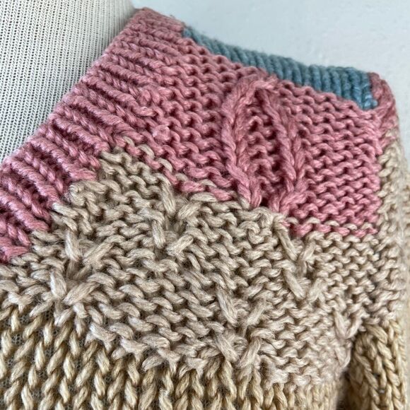 Vintage Daddy’s Money Hand Knit V-Neck Sweater Size M EUC - Picture 5 of 8